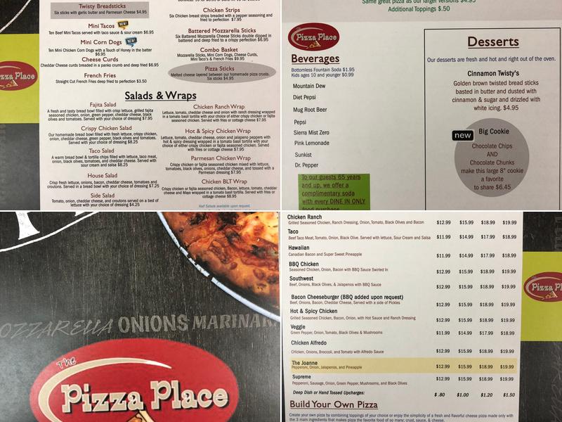 Old Time Saloon Menu