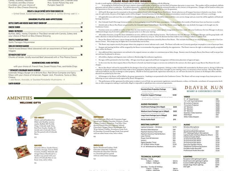 Base Nine Menu