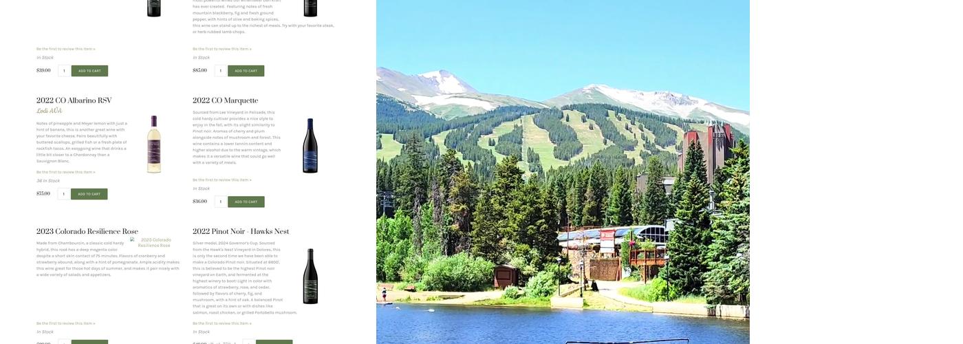 Continental Divide Winery Menu