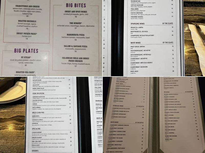 Cascade at Loews Ventana Canyon Menu