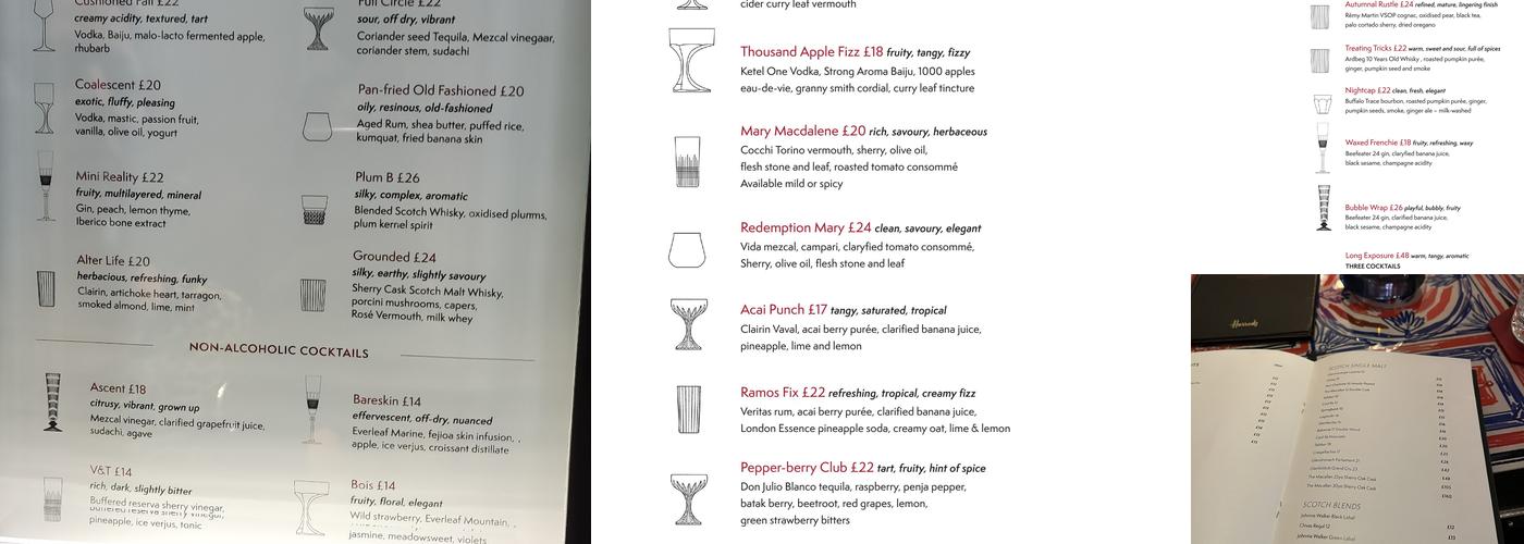 Baccarat Bar Menu