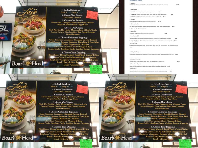 Lovepoint Deli Wine & Spirits Menu