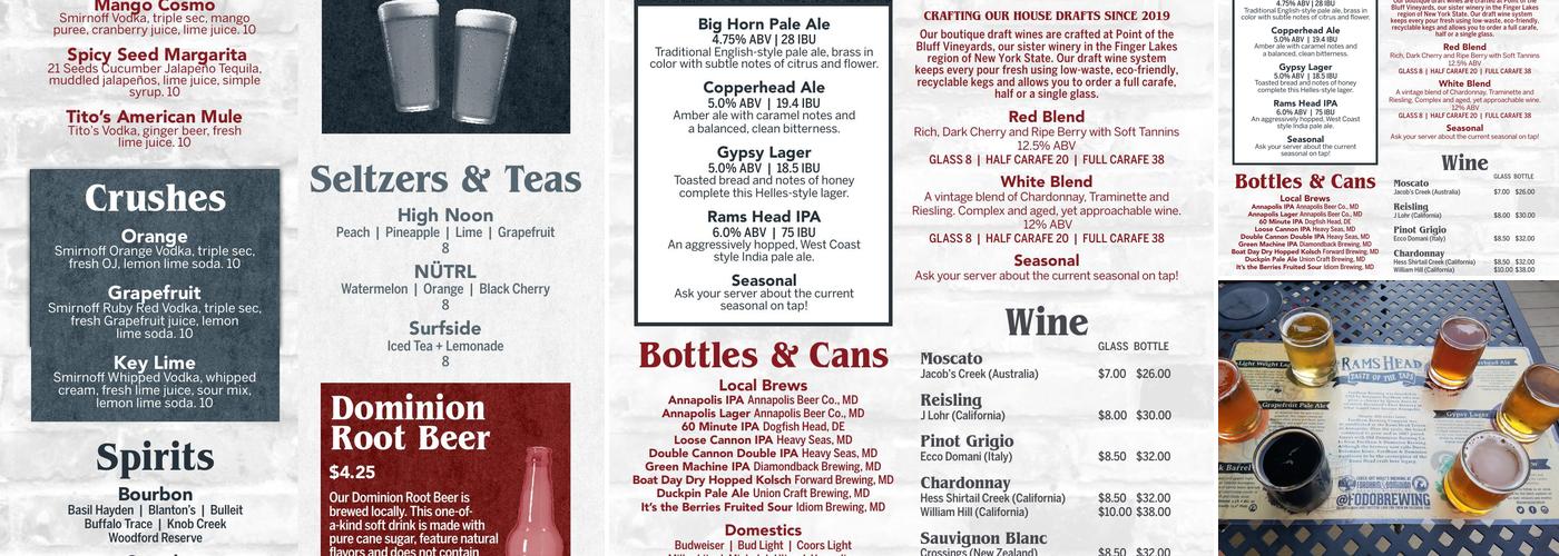 Rams Head Roadhouse Menu