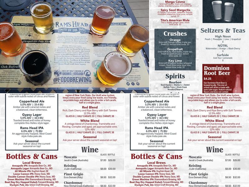 Rams Head Roadhouse Menu