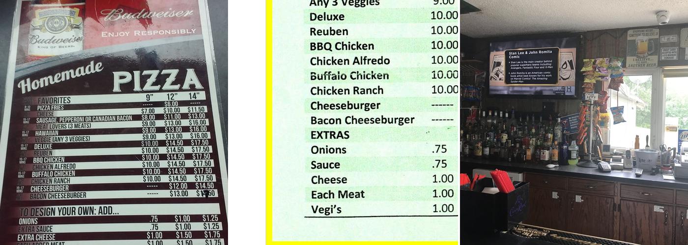 HOOTS ON THE WATER Menu