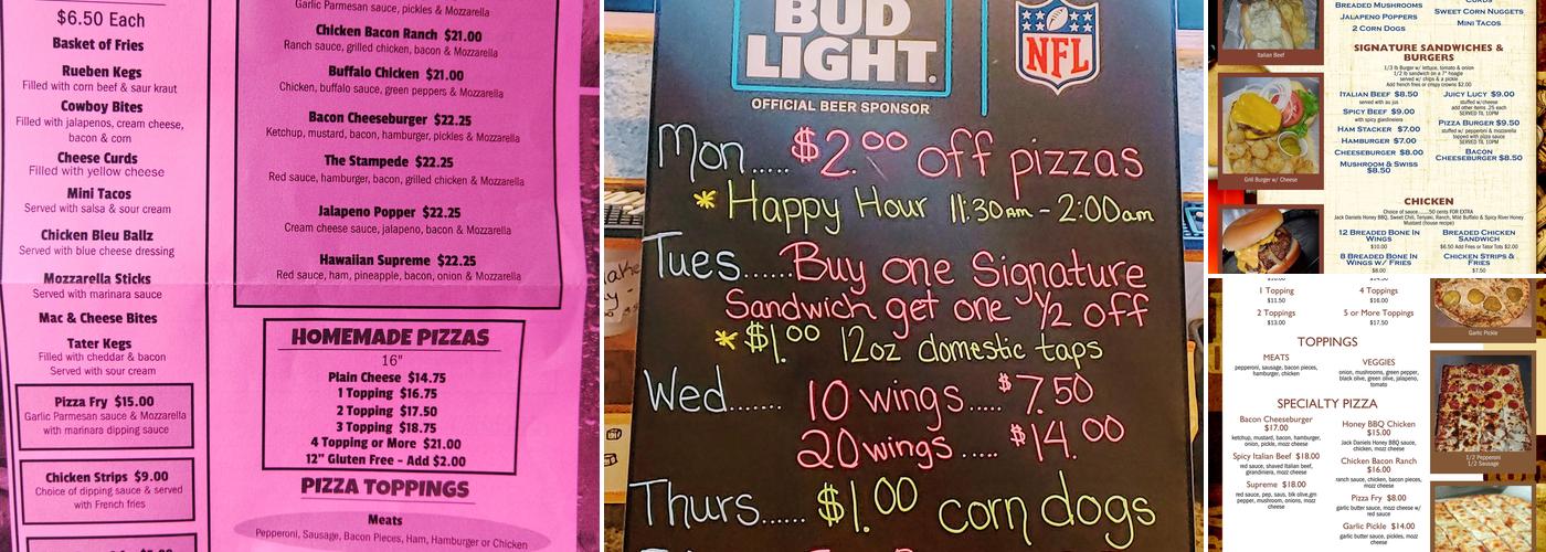 Rivers Edge Saloon Menu