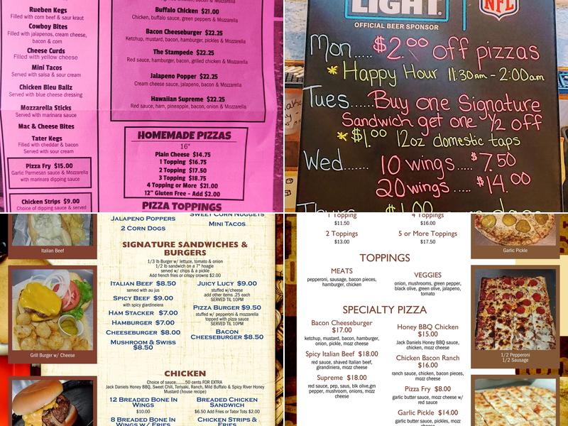 Rivers Edge Saloon Menu