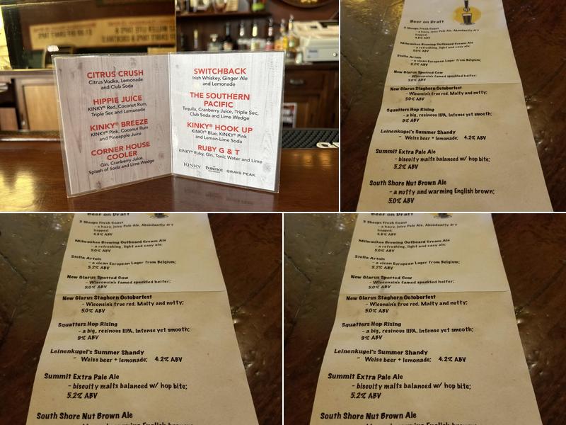 Corner House Pub Menu