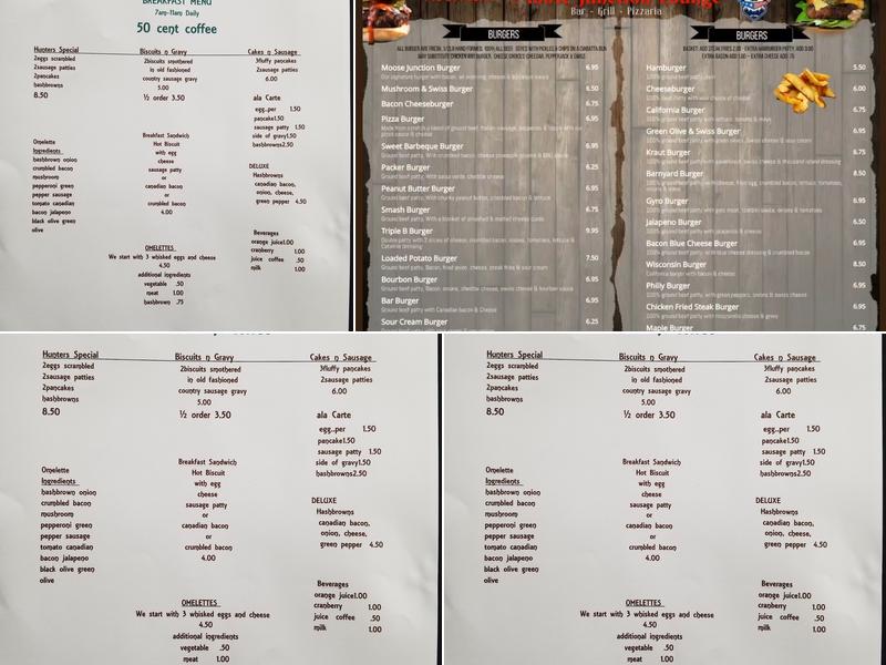 Moose Junction Lounge Menu