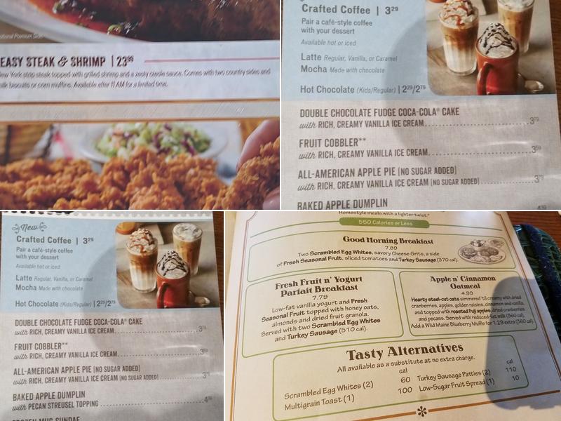 Cracker Barrel Old Country Store Menu