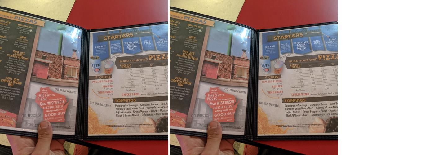 Porky's Menu