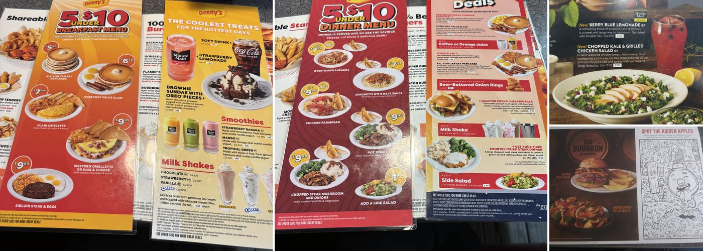 Denny's Restaurant Menu