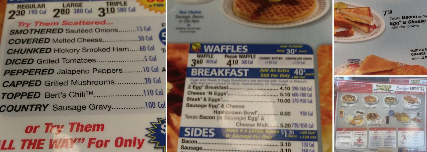 Waffle House Menu