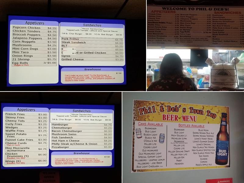 Phil & Deb's Town Tap Menu