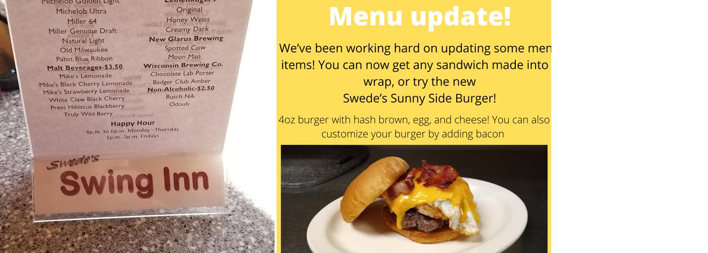 Swede's Swing Inn Menu