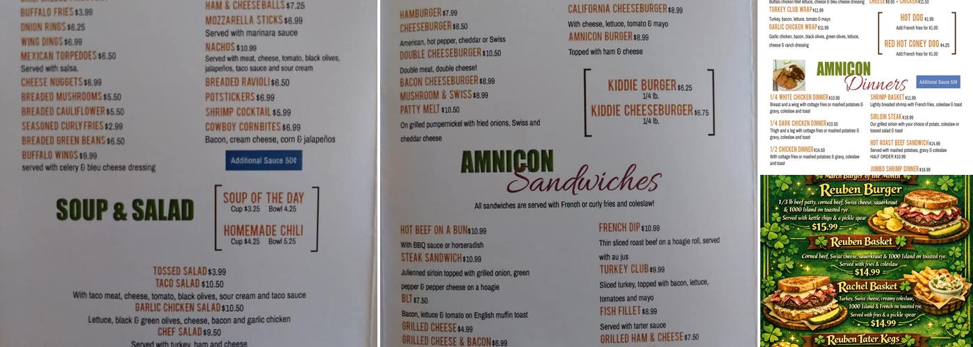 Amnicon Bar Menu
