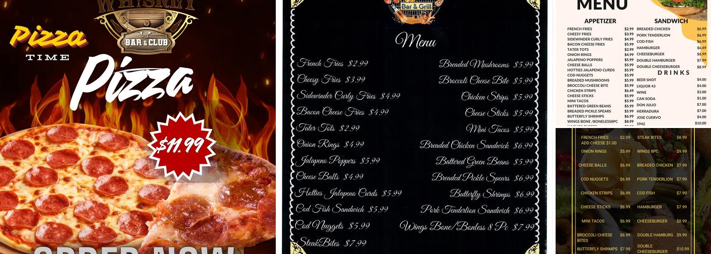 Whiskey Bar & Club Menu