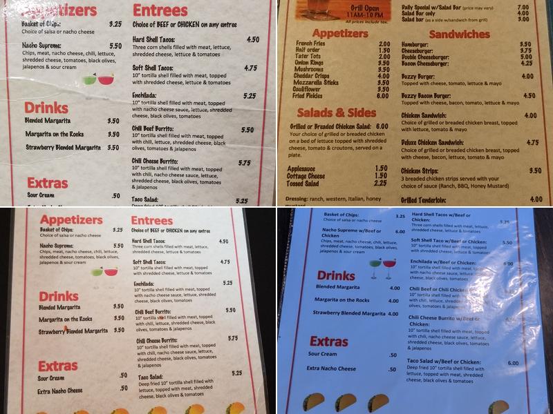 Buzzy's Menu