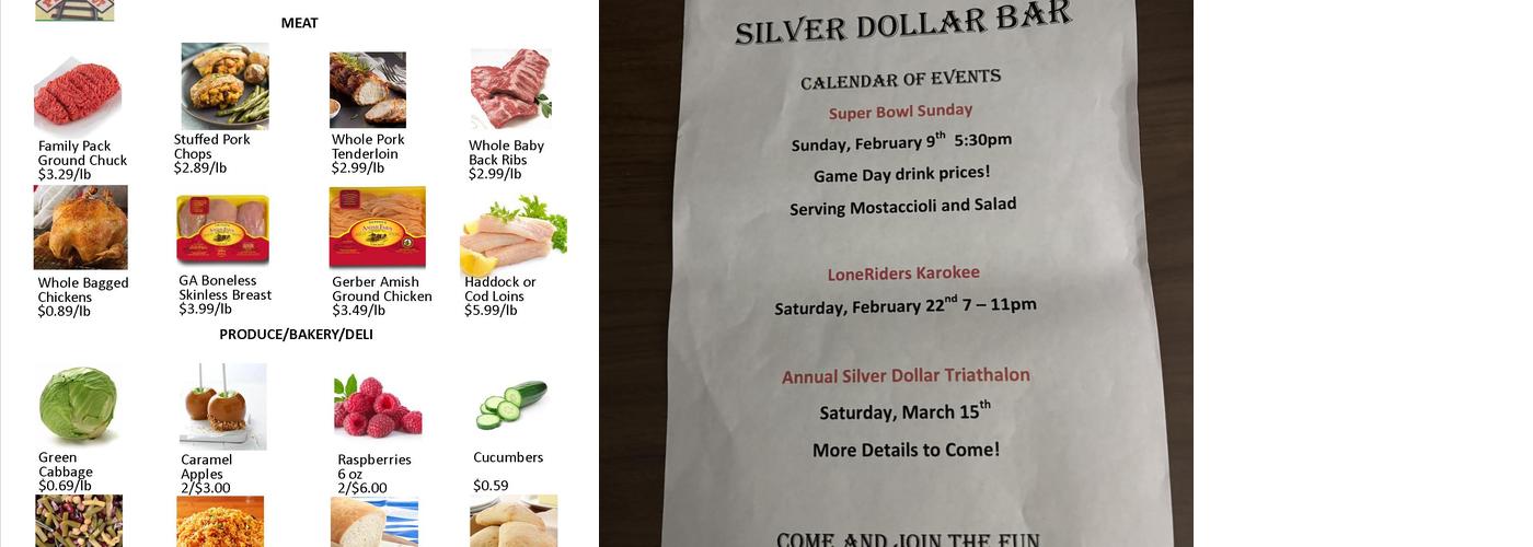 Silver Dollar Menu