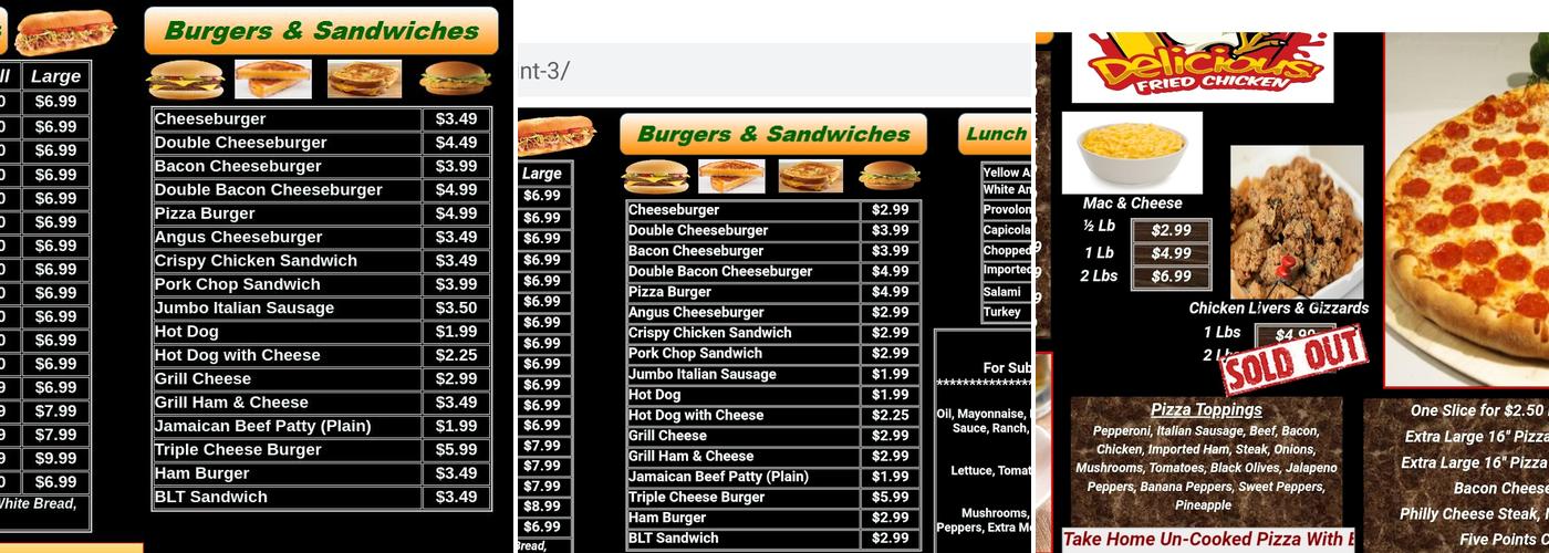 Five Points Deli Menu
