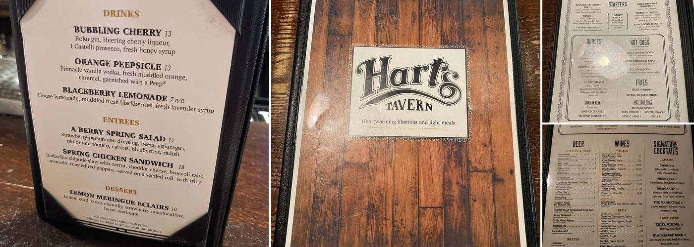 Hart's Tavern Menu