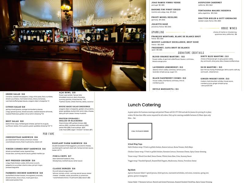 Sumneytown Hotel Menu