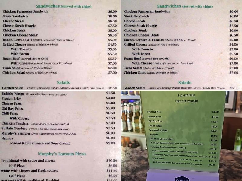 Murphy's Tavern Menu
