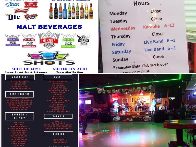 Frankie's Plaza Lounge Menu