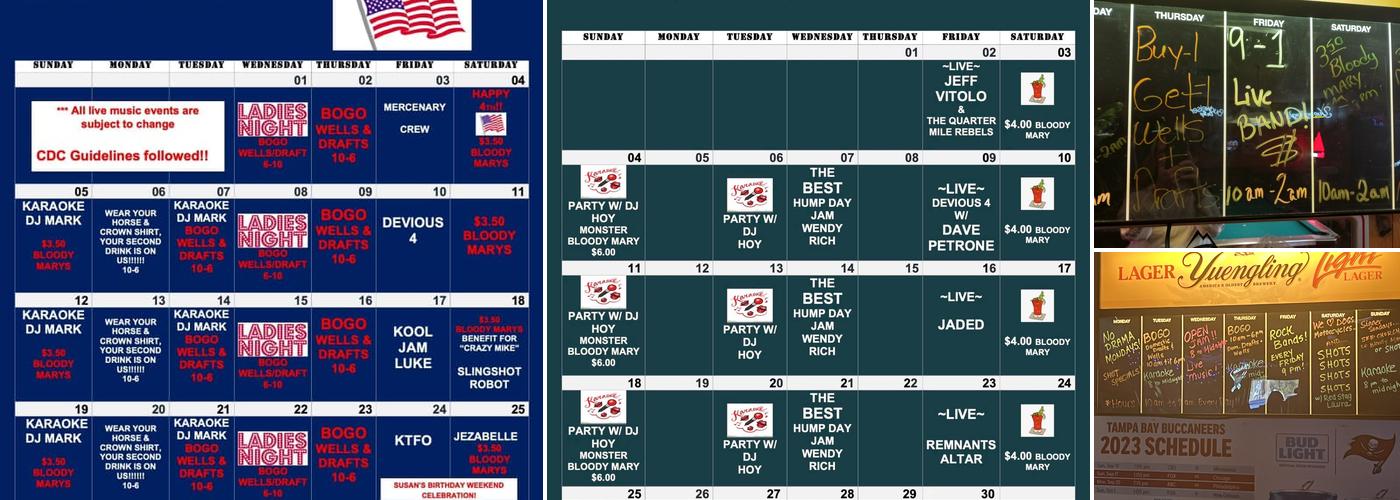 Horse & Crown Pub Menu