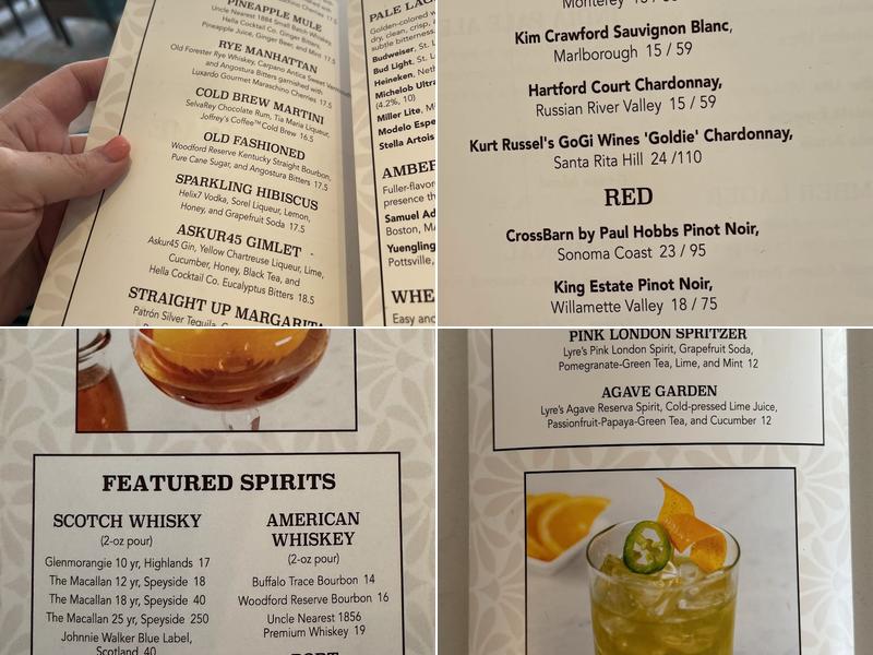 Belle Vue Lounge Menu