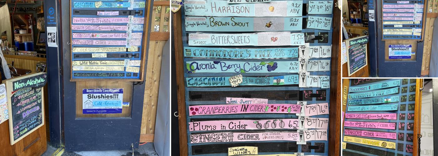 BoatHouse CiderWorks Menu