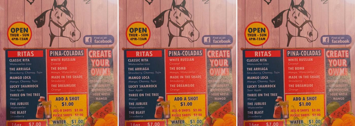 La Consentida Bar Menu