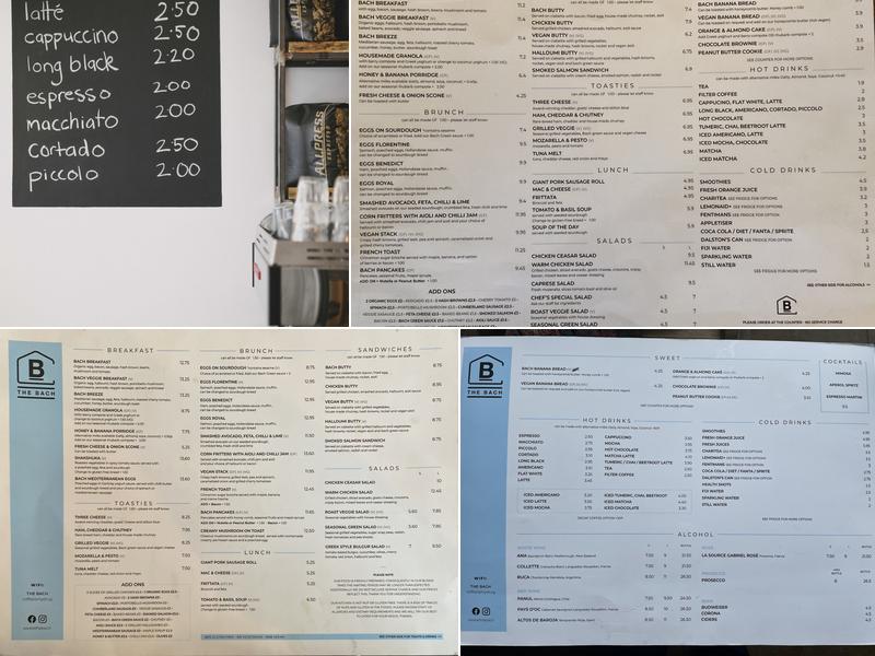 The Bach (Breakfast, Lunch, Coffee) Menu