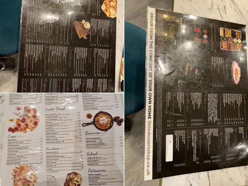 Little Dessert Shop Warrington Menu