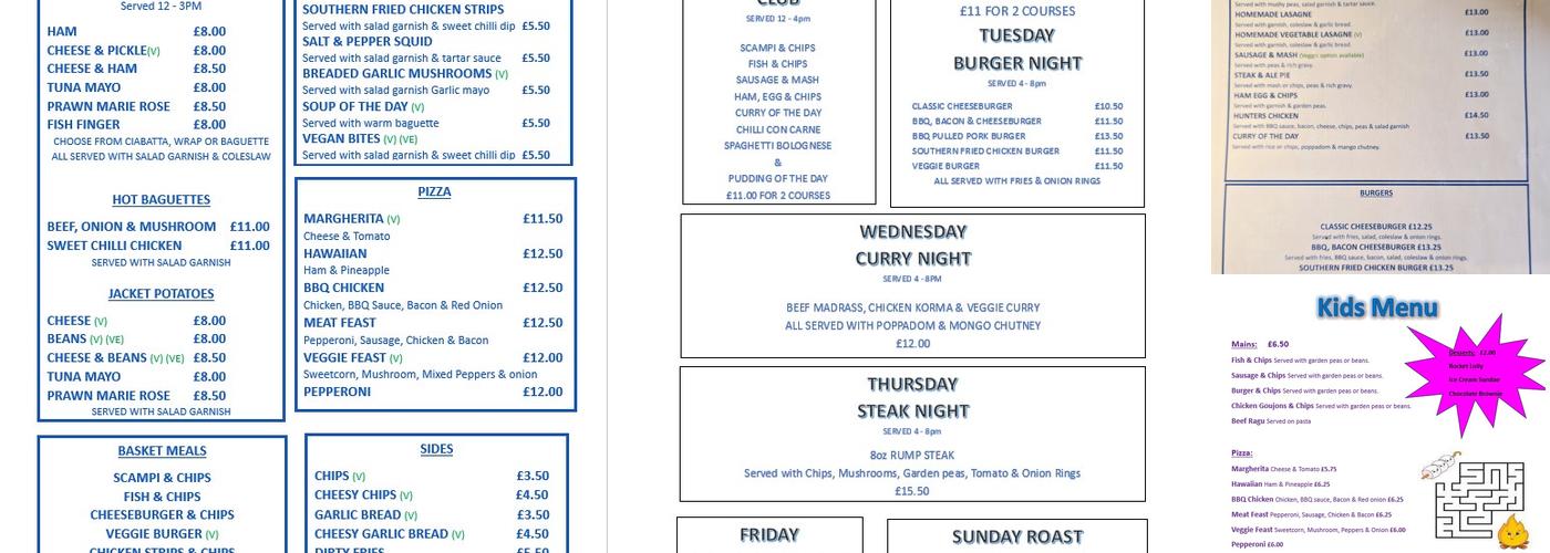 Plume Of Feathers Menu