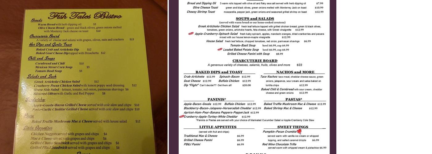 FishTales Winery & Bistro Menu