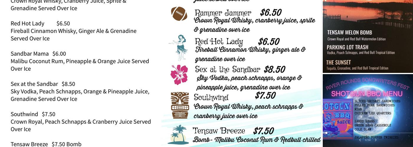 The River Pub Menu