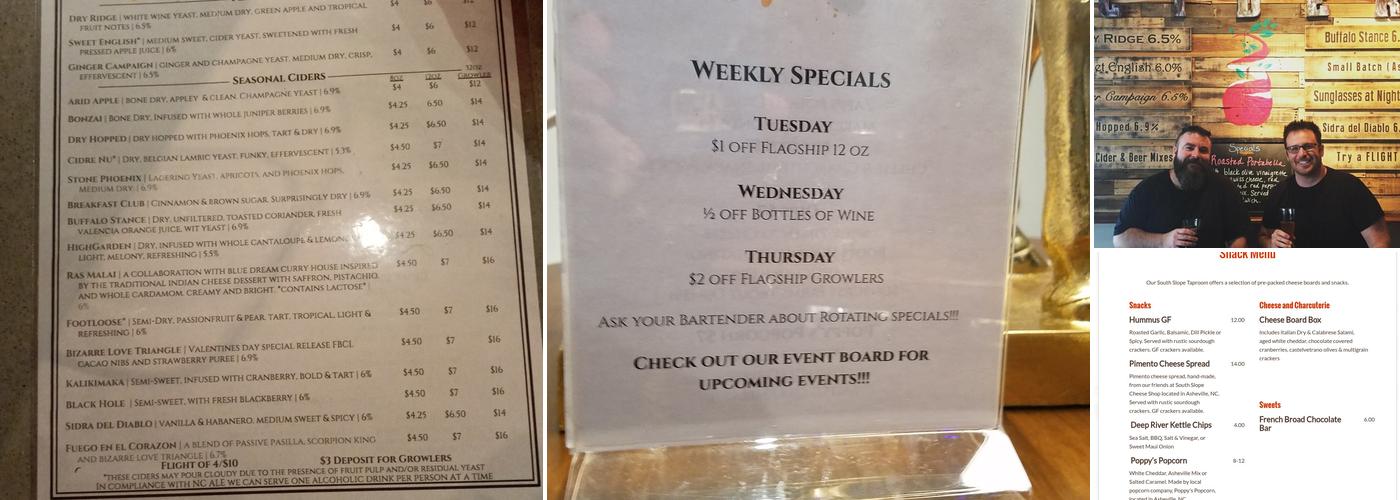 Urban Orchard Cider Co. - South Slope Menu