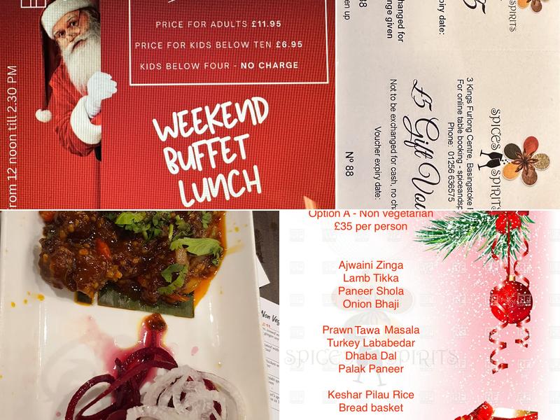 Spices and Spirits Menu