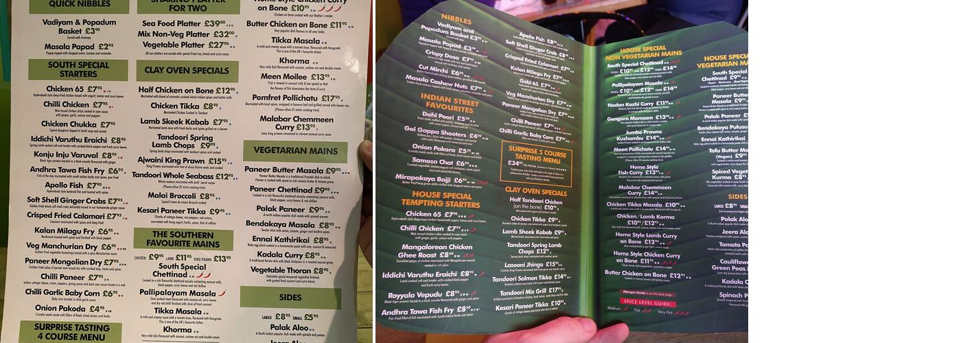 CHENNAI EXPRESS Menu