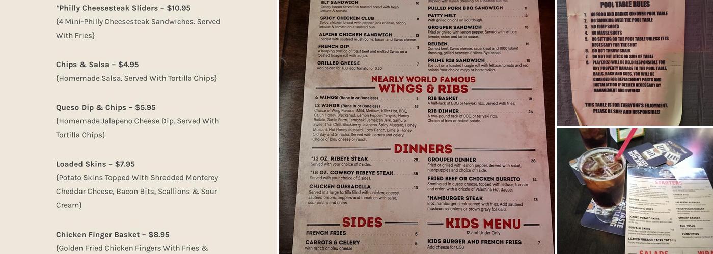 Mondays Pub Menu