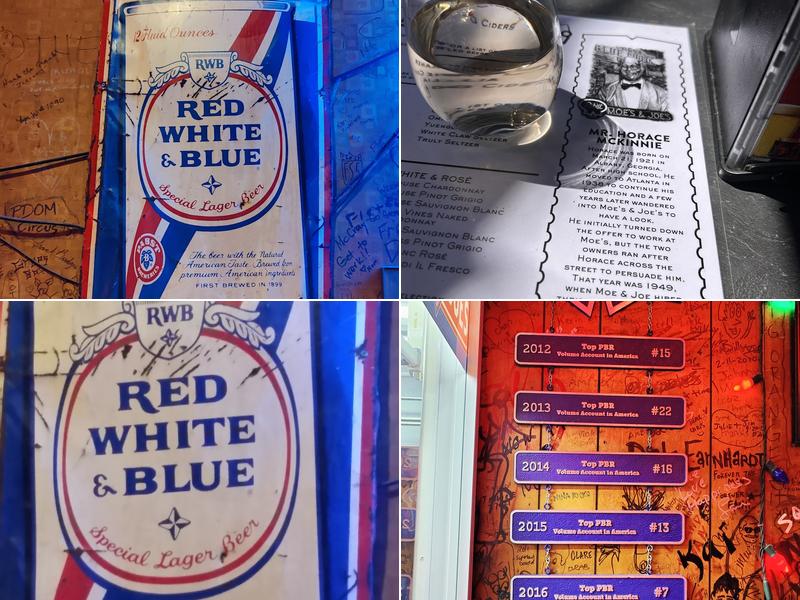 Moe's and Joe's Menu