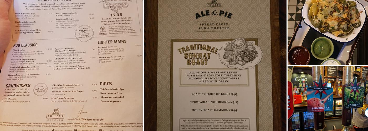 The Spread Eagle, Croydon Menu