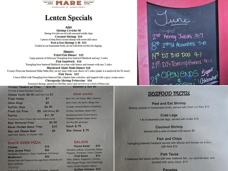 Ole Gray Mare Menu