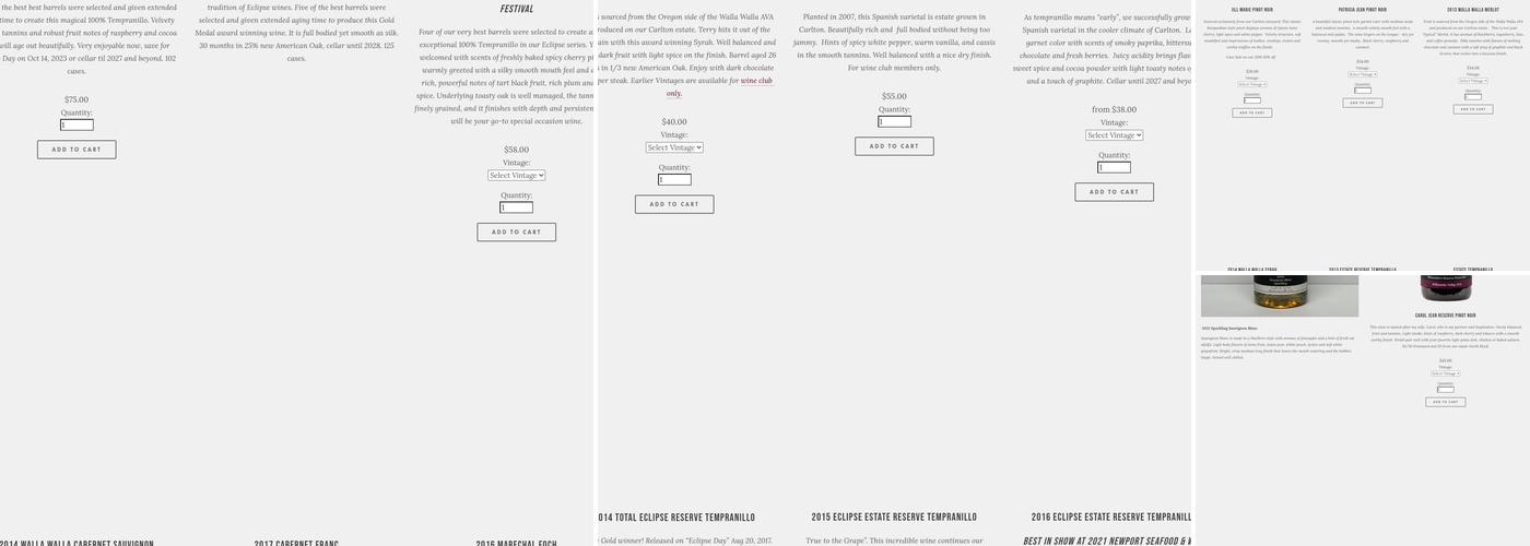 Stone Griffon Vineyard Menu