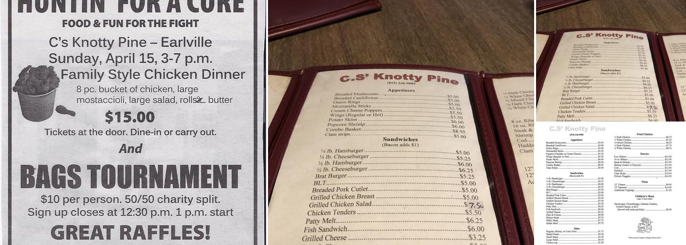 C S Knotty Pine Menu