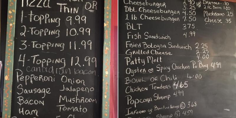 Bradford Tavern Menu