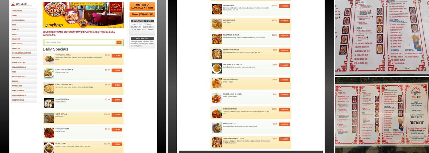 Chamling Kitchen & Bar Menu