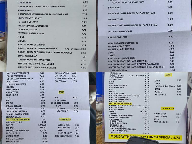 Lisa’s Wayside Inn Menu