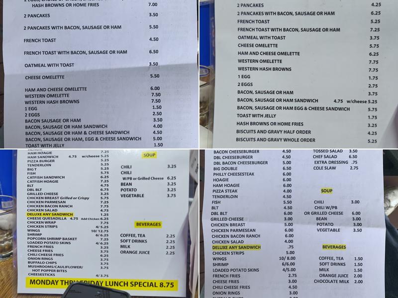 Lisa’s Wayside Inn Menu